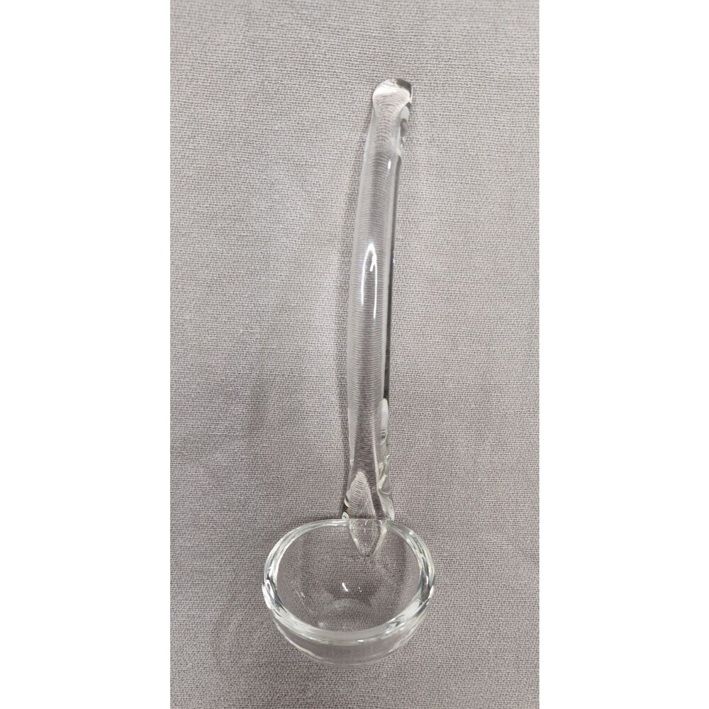 VTG MCM NICE APPROX 6" Clear Glass Ladle Condiment Mayo Mustard SPOON